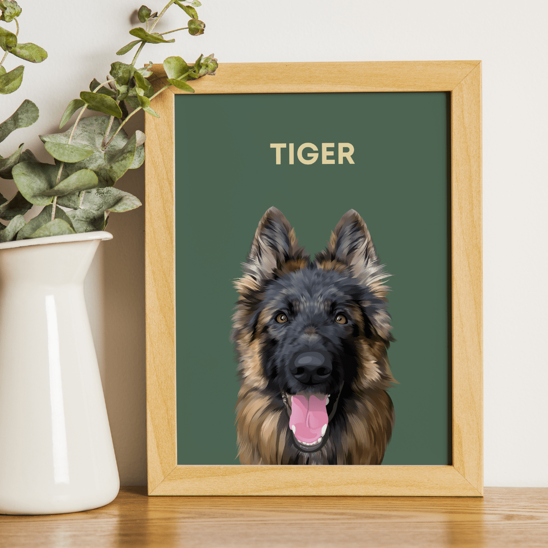 Custom Pet Portrait - Framed Poster